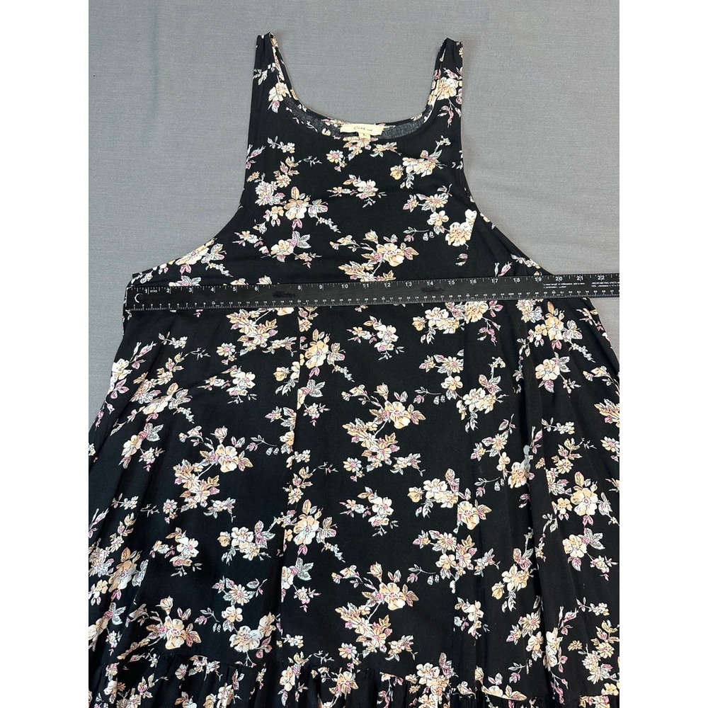 Ciel USA Womens Black Floral Halter Neck Trapeze Dress Ruffle Hem Large - Picture 5 of 6